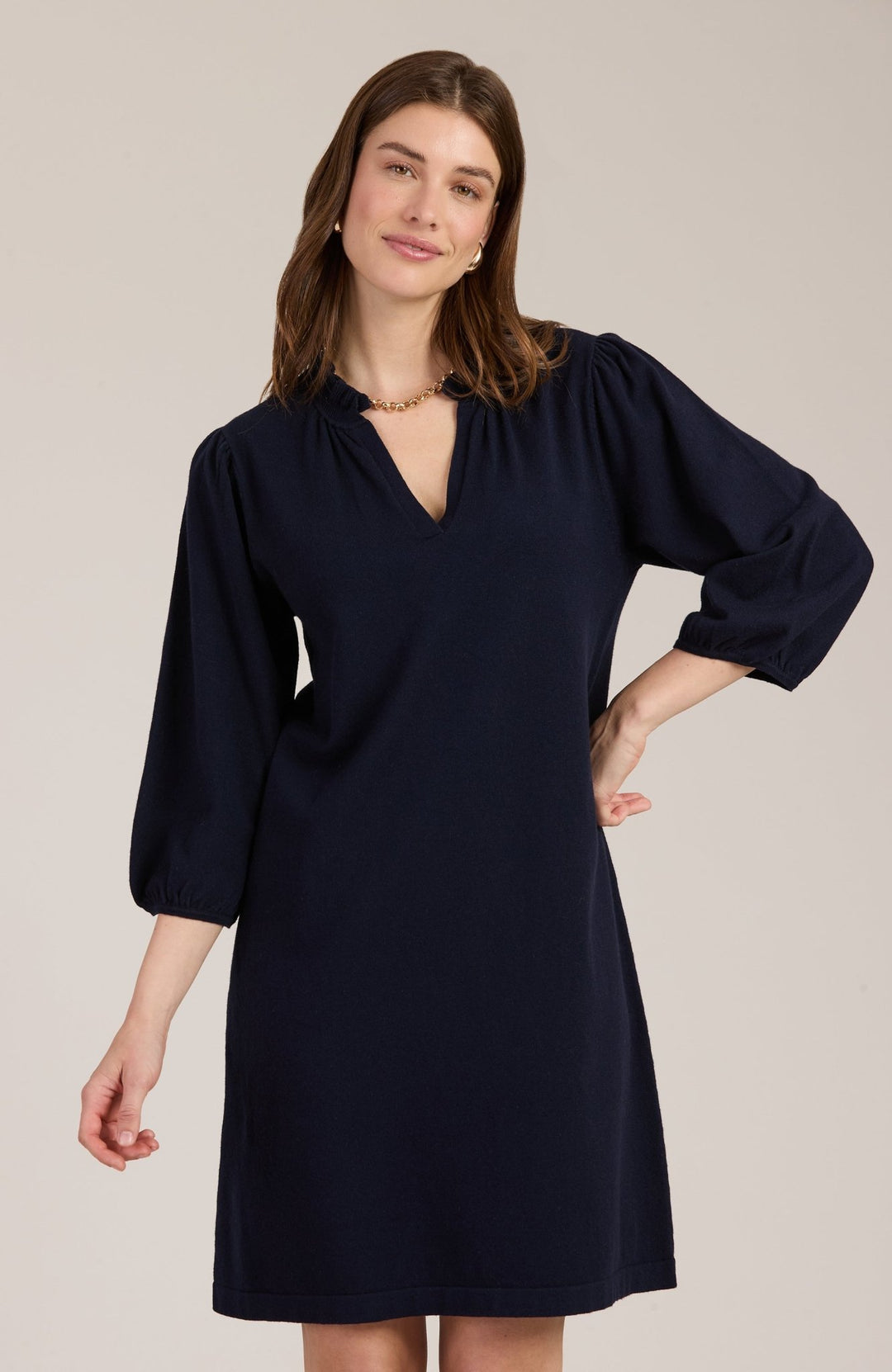 Tyler Boe - Sherri Cotton Cashmere Dress: Navy - Shorely Chic Boutique