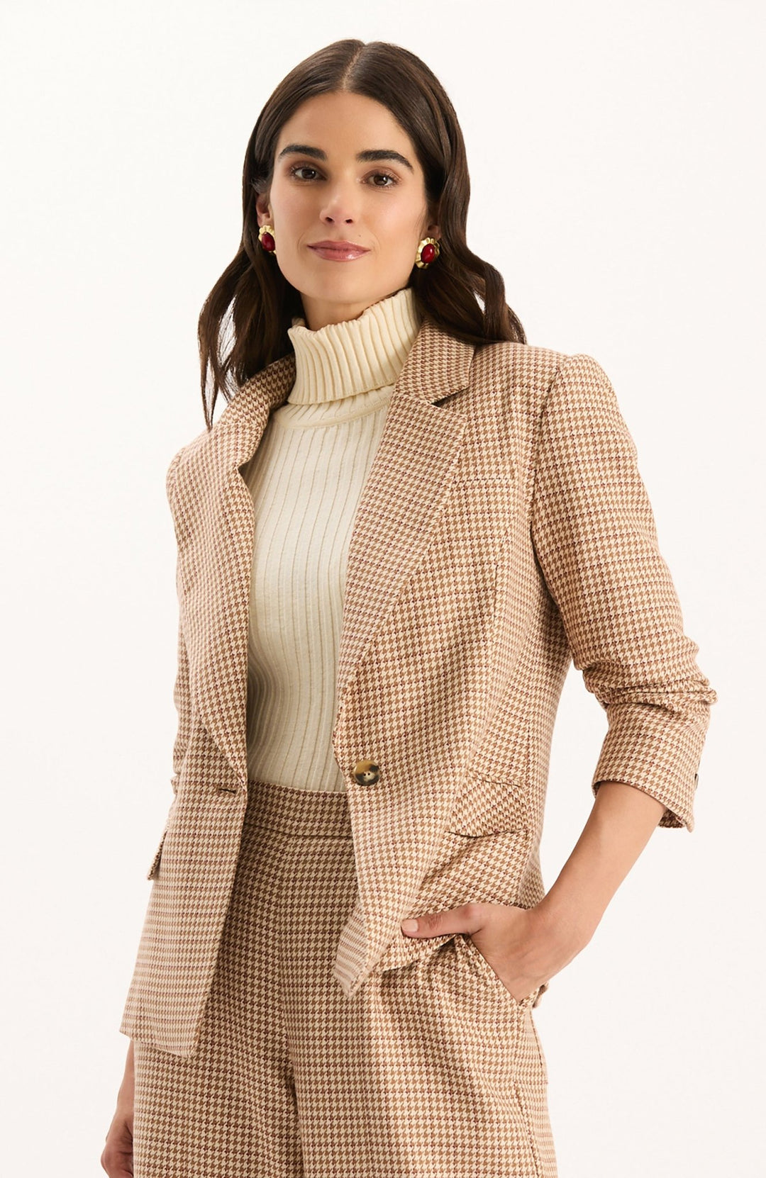 Tyler Boe - Taylor Houndstooth Jacket: Multi - Shorely Chic Boutique