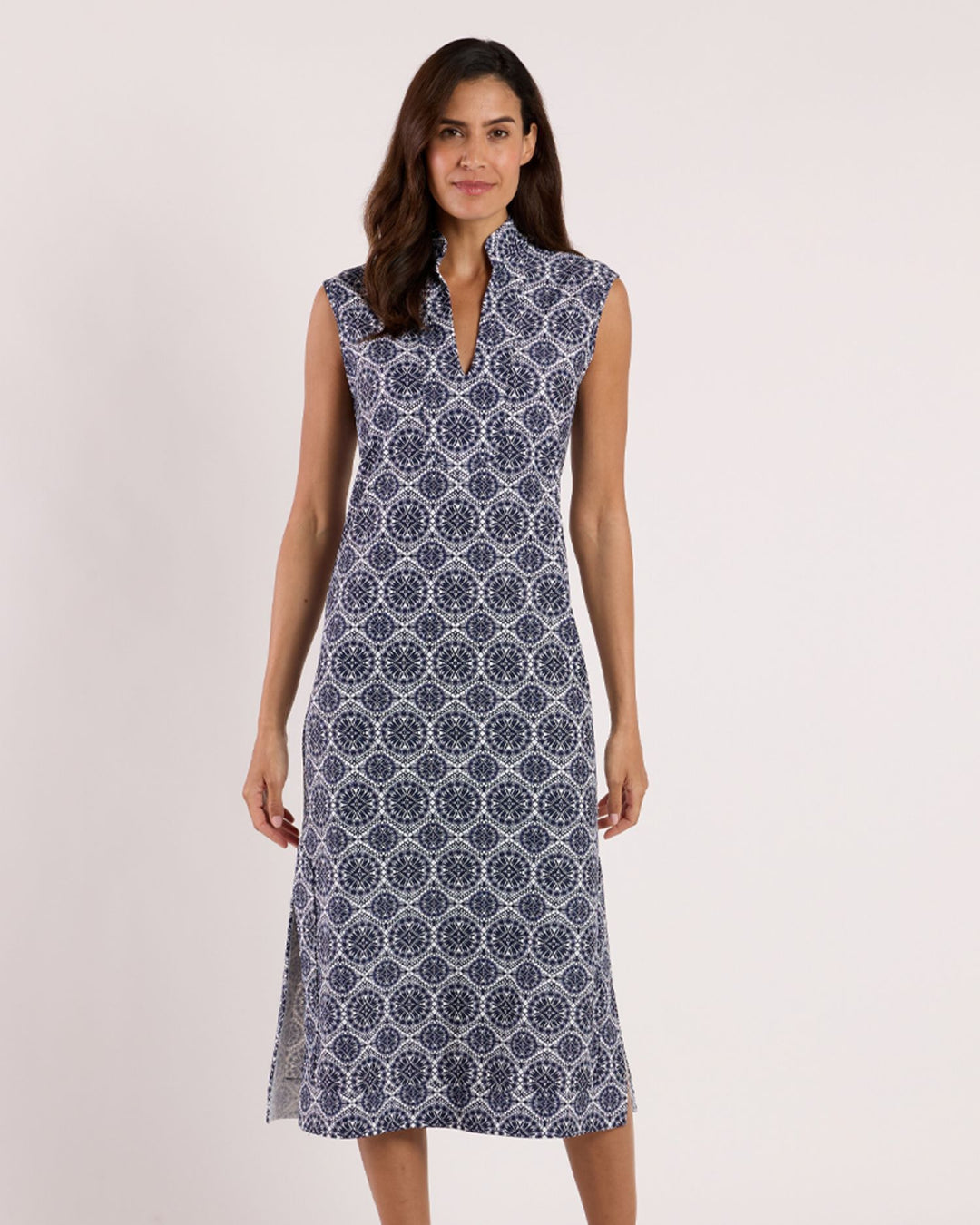 Jude Connally - Kristen Maxi Tribal Medallion Dress: Navy