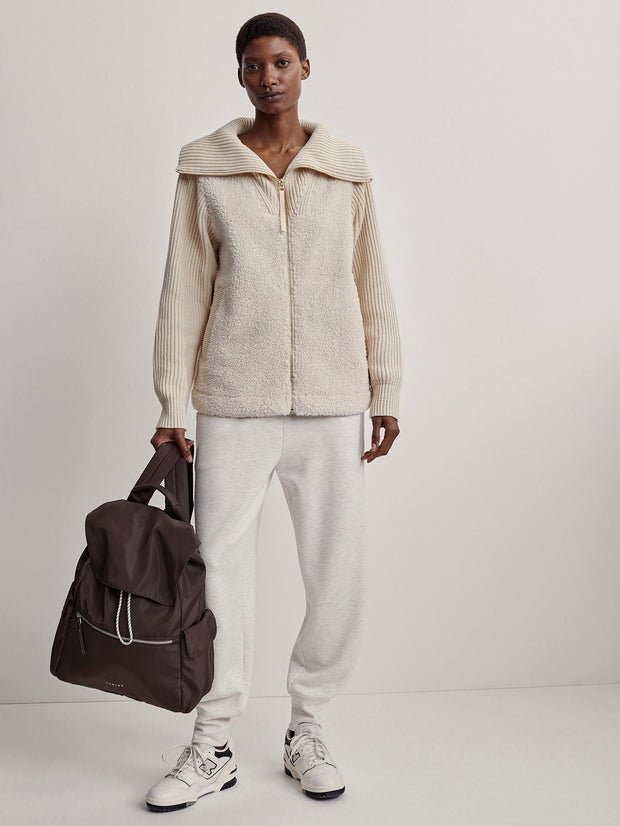 Varley - Ardley Zip Through Knit Jacket: Sandshell - Shorely Chic Boutique