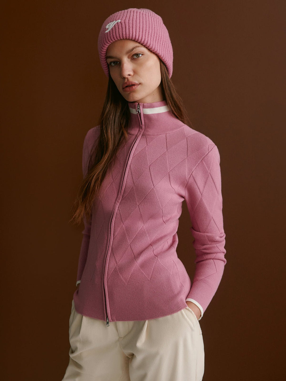 Varley - Barthe Zip Through Knit - Mauve Orchid - Shorely Chic Boutique