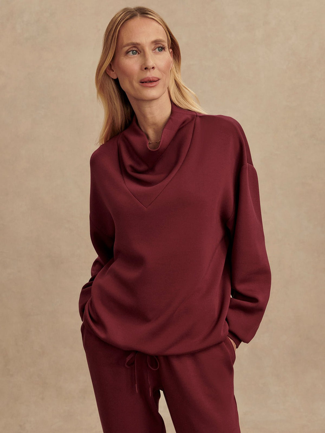 Varley - Betsy Sweat Top: New Maroon - Shorely Chic Boutique