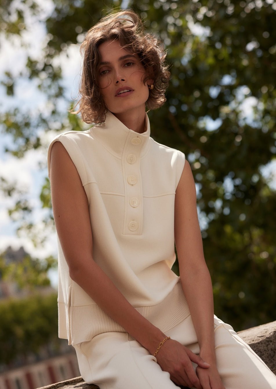 Varley - Conall Button Tank: Pristine - Shorely Chic Boutique