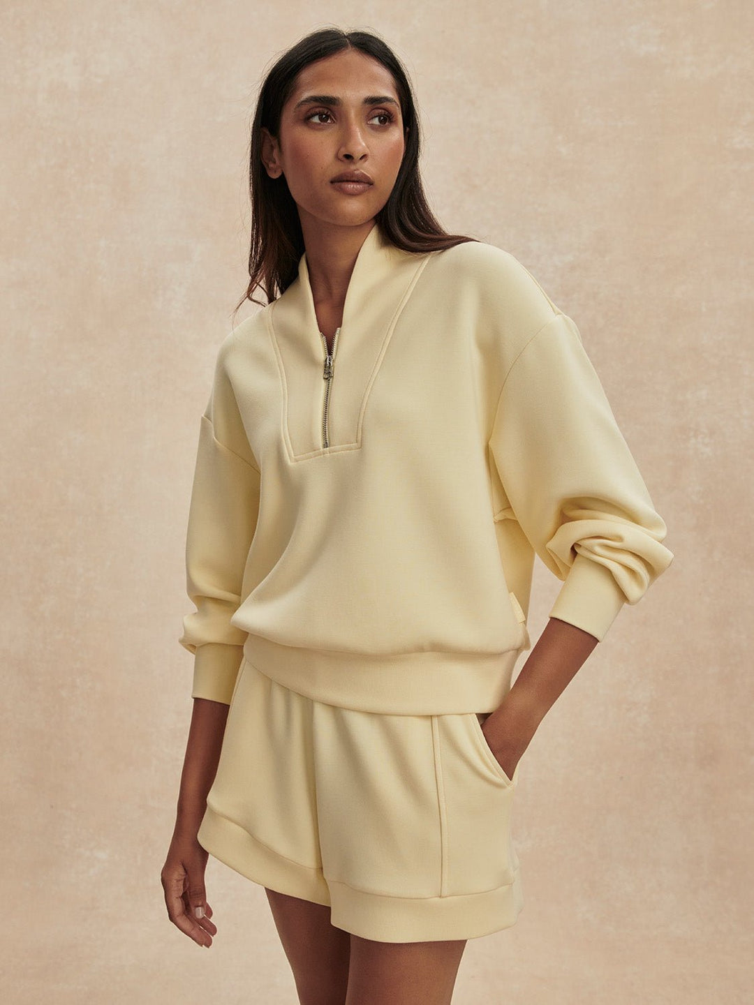 Varley - Davidson 1/2 Zip Sweat Top: Anise Flower - Shorely Chic Boutique