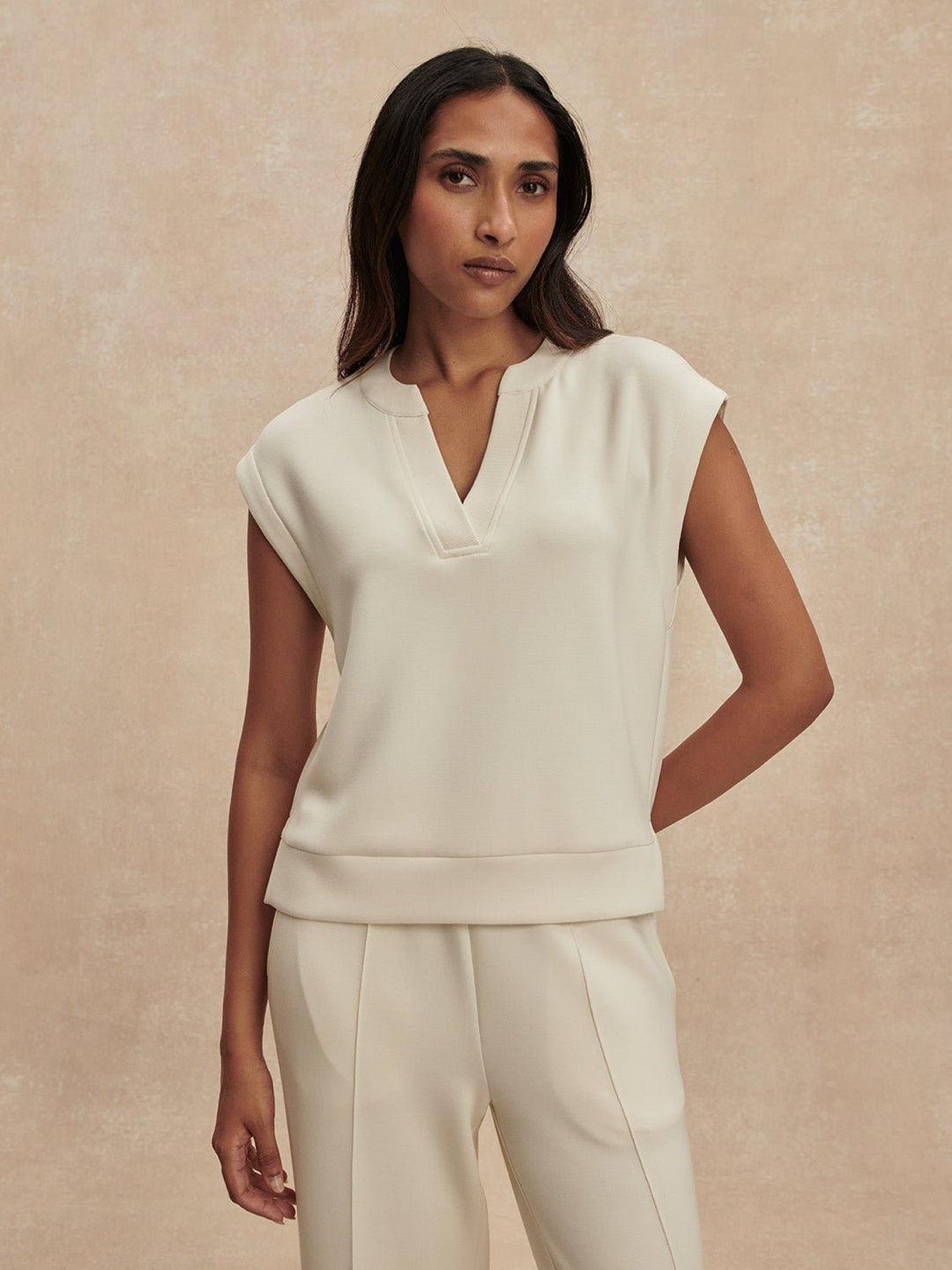 Varley - Delphi V - Neck Tank: Pristine - Shorely Chic Boutique