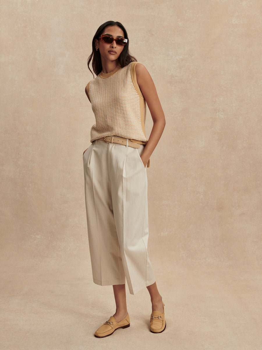Varley - Ellison Crop Wide - Leg Pant 24": Birch Marl - Shorely Chic Boutique