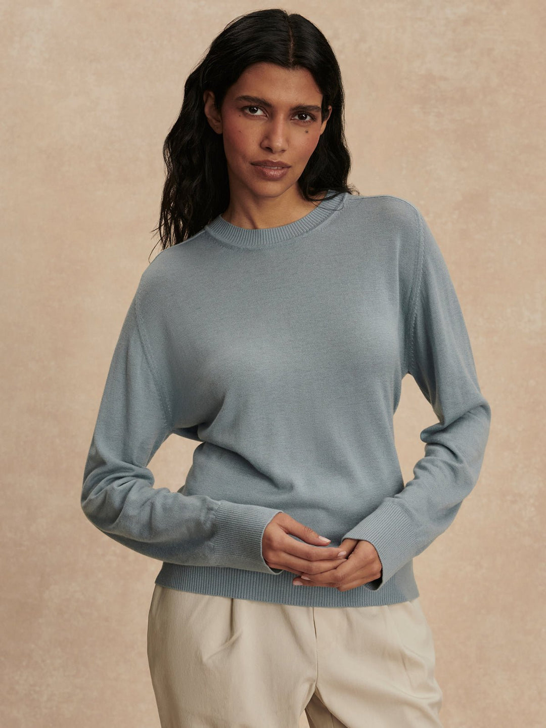 Varley - Fincham Knit Lightweight Sweater: Arona Blue - Shorely Chic Boutique