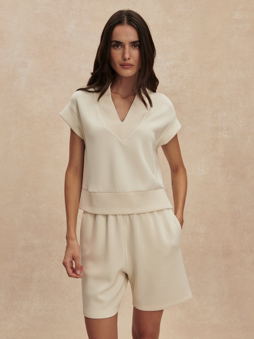 Varley - Gracee V - Neck Tank: Pristine - Shorely Chic Boutique