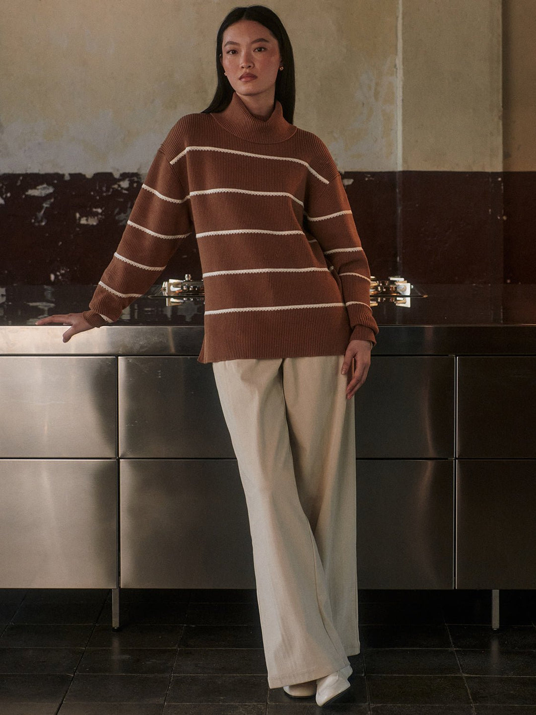 Varley - Hamish Stitch Knit Sweater: Golden Bronze - Shorely Chic Boutique