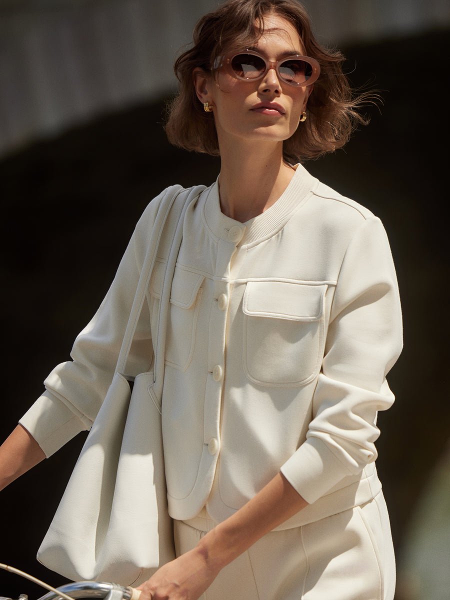 Varley - Hartwell Button - Through Sweat: Pristine - Shorely Chic Boutique