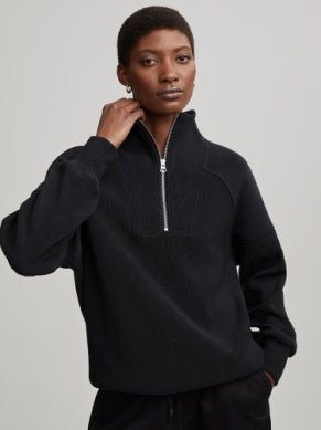 Varley - Rhea Half - Zip Sweat: Black - Shorely Chic Boutique