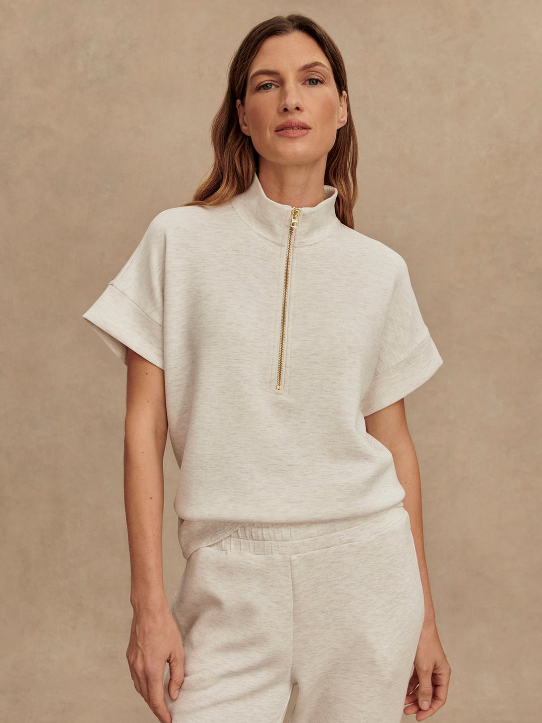 Varley - Ritchie S/S Sweat: Ivory Marl - Shorely Chic Boutique