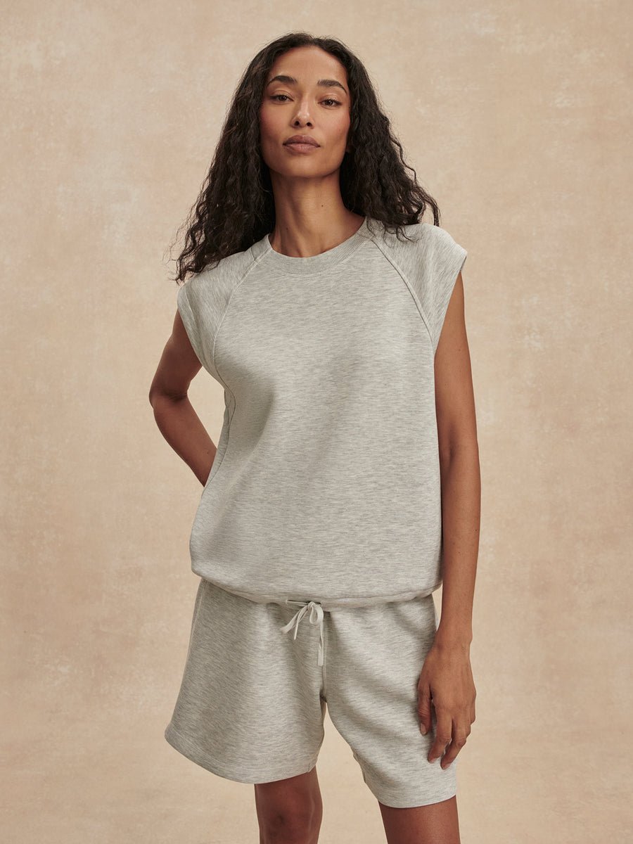 Varley - Salome Raglan Tee - Light Grey Marl - Shorely Chic Boutique
