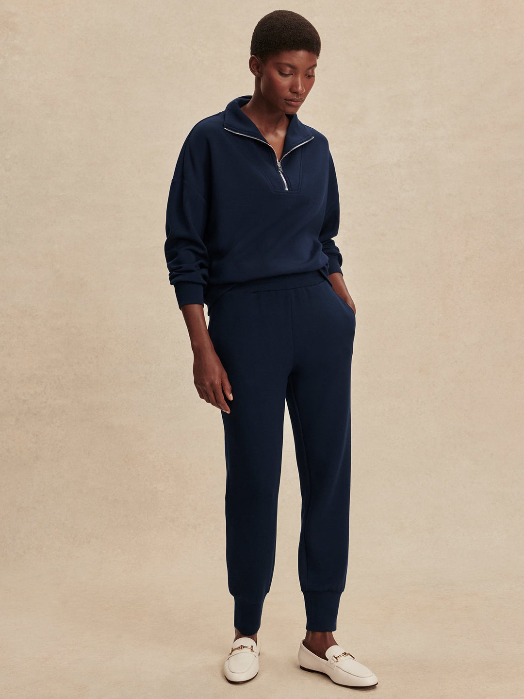 Varley - The Slim Cuff Pant 27.5": Navy - Shorely Chic Boutique