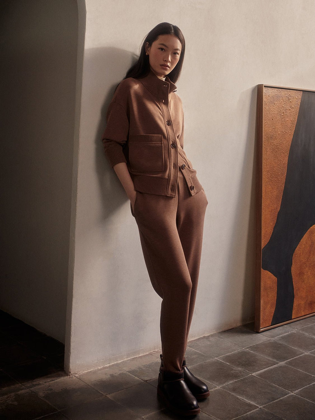 Varley - The Slim Zip Hem Pant 26": Golden Bronze Marl - Shorely Chic Boutique