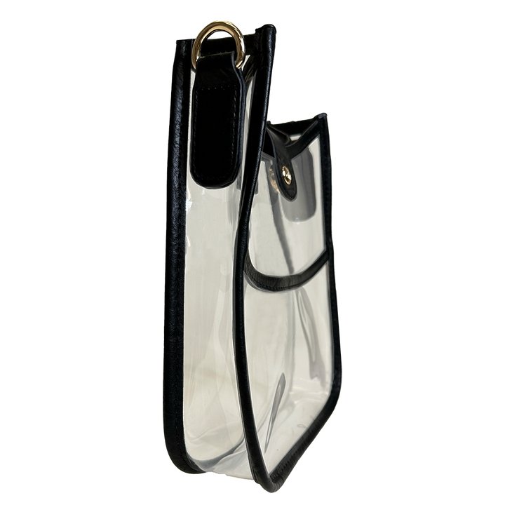 Adhorned - Bailey Game Day Mini Messenger Bag: Clear/Blk - Shorely Chic Boutique