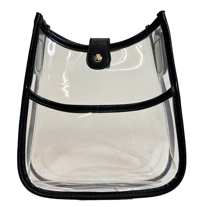 Adhorned - Bailey Game Day Mini Messenger Bag: Clear/Blk - Shorely Chic Boutique