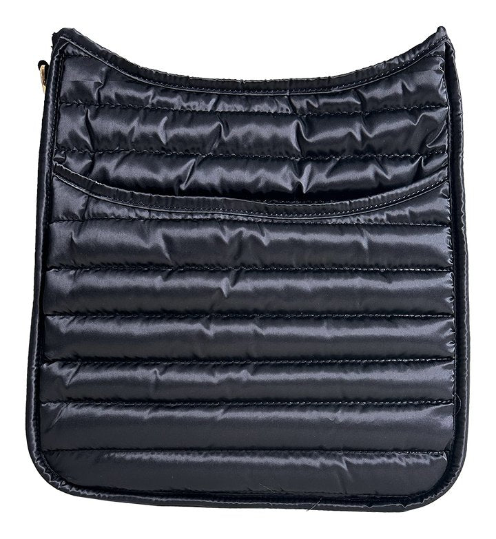 Adhorned - Everly Quilted Puffy Messenger - Black - Shorely Chic Boutique