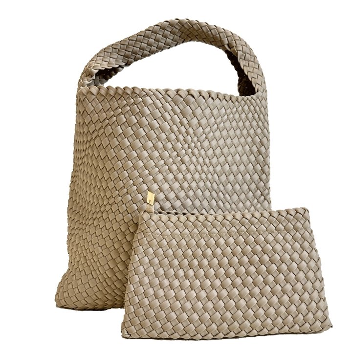 Adhorned - Lauren Woven Neoprene Hobo with Pouch: Cashmere - Shorely Chic Boutique