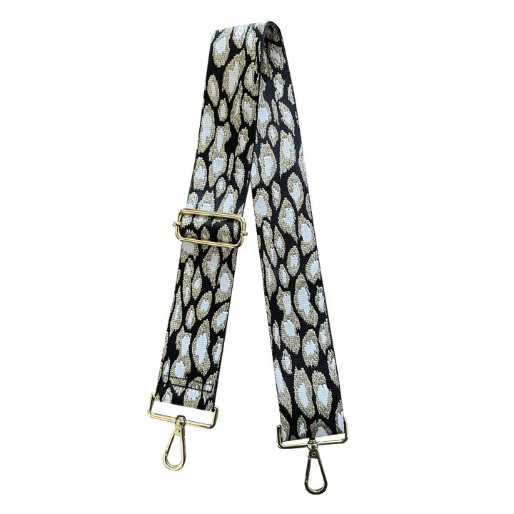 Ahdorned - 2" Metallic Cheetah Strap - Blk Ground/Gold - Shorely Chic Boutique
