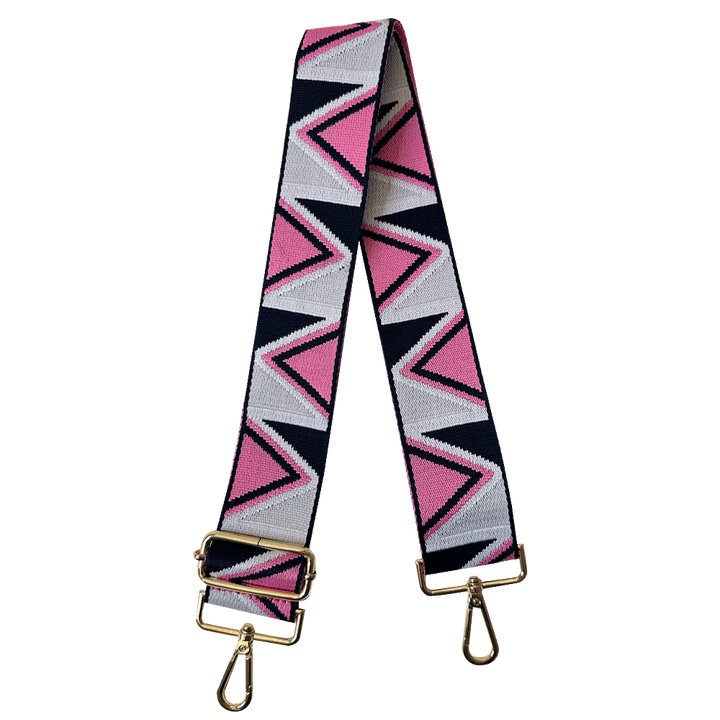 Ahdorned - 2" Zig Zag Bag Strap: Pink/Navy - Shorely Chic Boutique