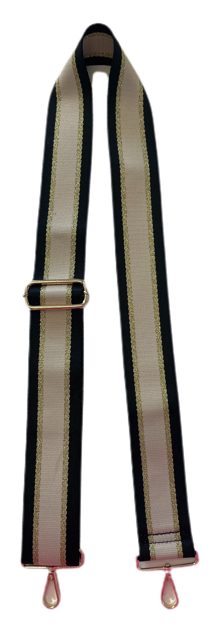 Ahdorned - Blk/Gold/Cream Stripe Adjustable Strap - Shorely Chic Boutique