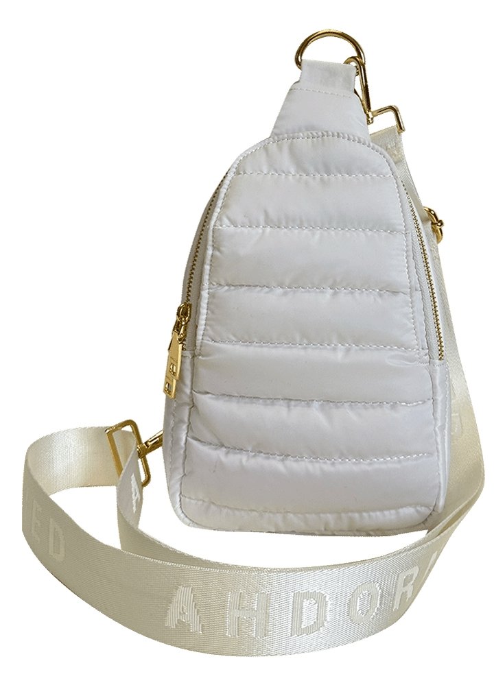 Ahdorned - Eliza Quilted Puffy Sling: White - Shorely Chic Boutique