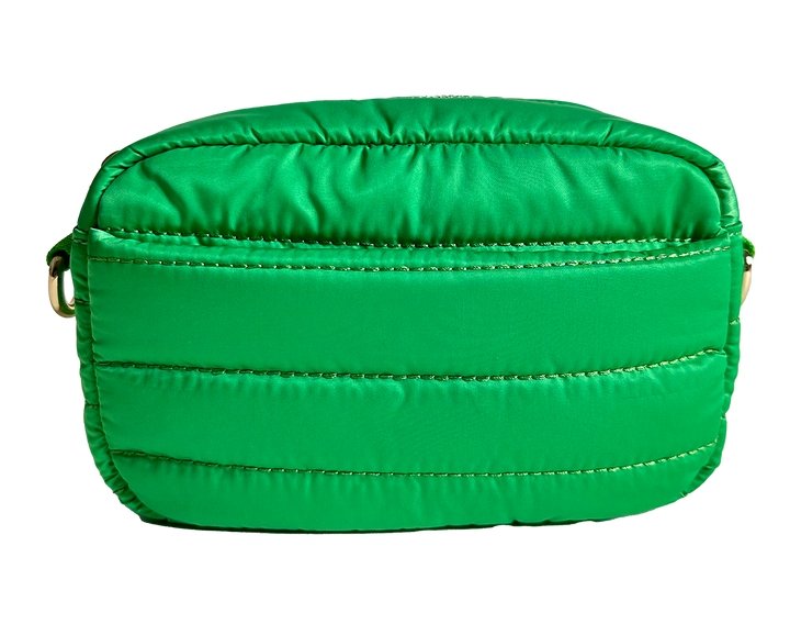 Ahdorned - Ella Quilted Puffy Zip Top Bag: Green Apple - Shorely Chic Boutique