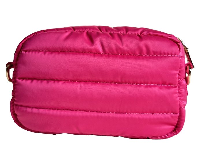 Ahdorned - Ella Quilted Puffy Zip Top Bag: Hot Pink - Shorely Chic Boutique