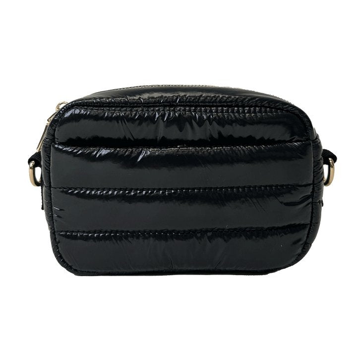 Ahdorned - Ella Quilted Puffy Zip Top Bag: Liquid Black - Shorely Chic Boutique
