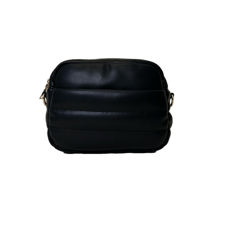 Ahdorned-Sadie Quilted Faux Leather Zip Top Bag (No Strap) - Black - Shorely Chic Boutique