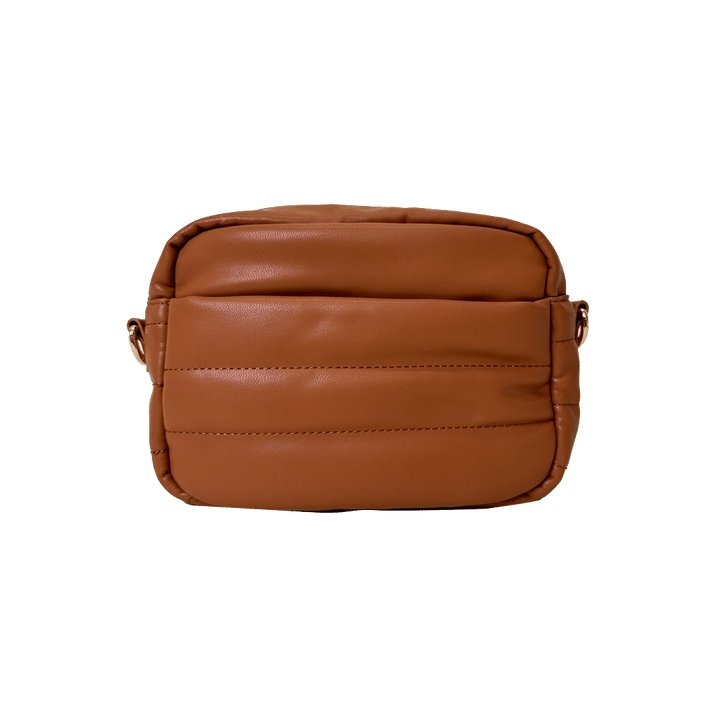 Ahdorned-Sadie Quilted Faux Leather Zip Top Bag (No Strap) - Camel - Shorely Chic Boutique
