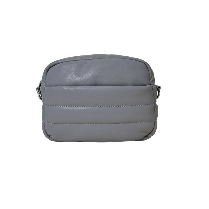 Ahdorned-Sadie Quilted Faux Leather Zip Top Bag (No Strap) - Grey (Silver) - Shorely Chic Boutique