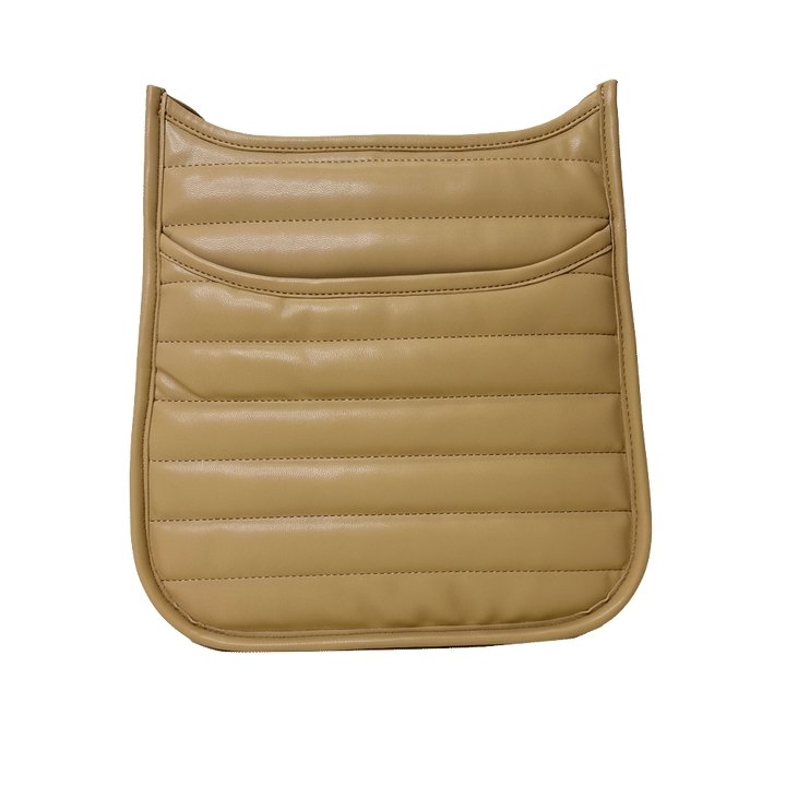 Ahdorned-Sarah Quilted Faux Leather Zip Top Messenger - Dune - Shorely Chic Boutique