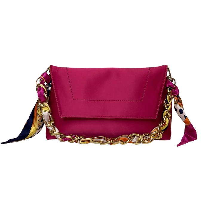 Ahdorned - Selena Satin Shoulder Bag: Hot Pink - Shorely Chic Boutique