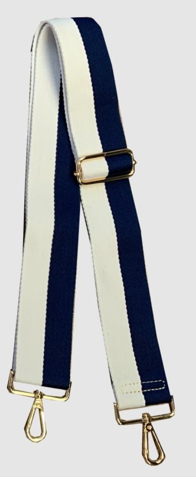 Ahdorned - Two Color Striped Strap: White/Navy - Shorely Chic Boutique