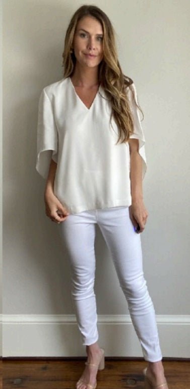 Anna Cate Nina S/S Top - Whisper White - Shorely Chic Boutique