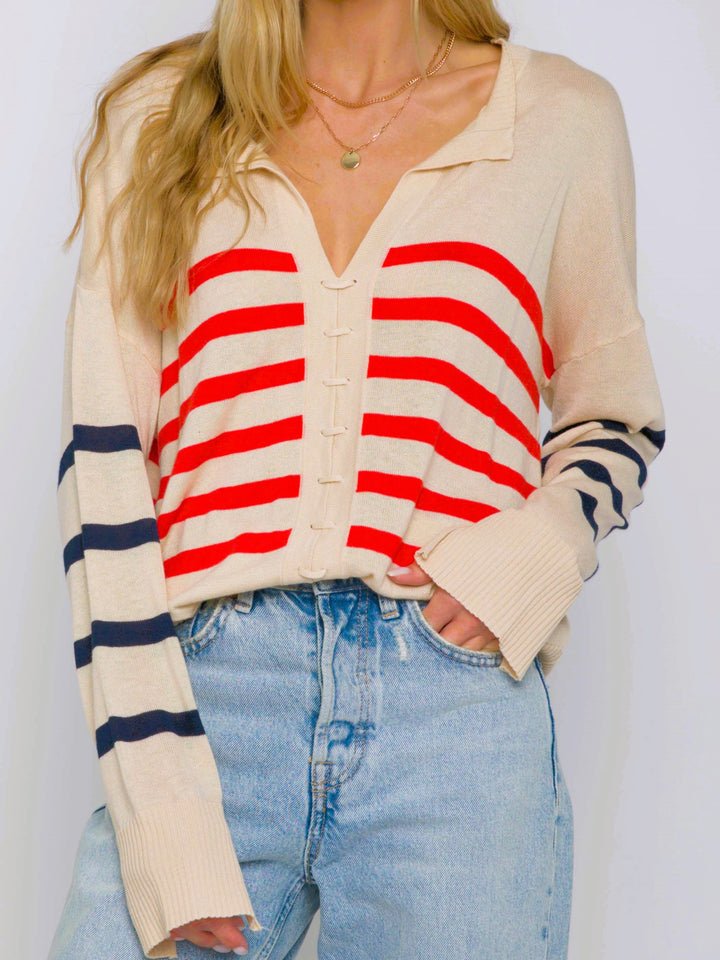 Central Park West - Flynn Nautical Sweater: Multi - Shorely Chic Boutique