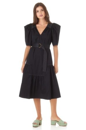 Crosby - Odell 3/4 Slv Midi Dress: Black - Shorely Chic Boutique