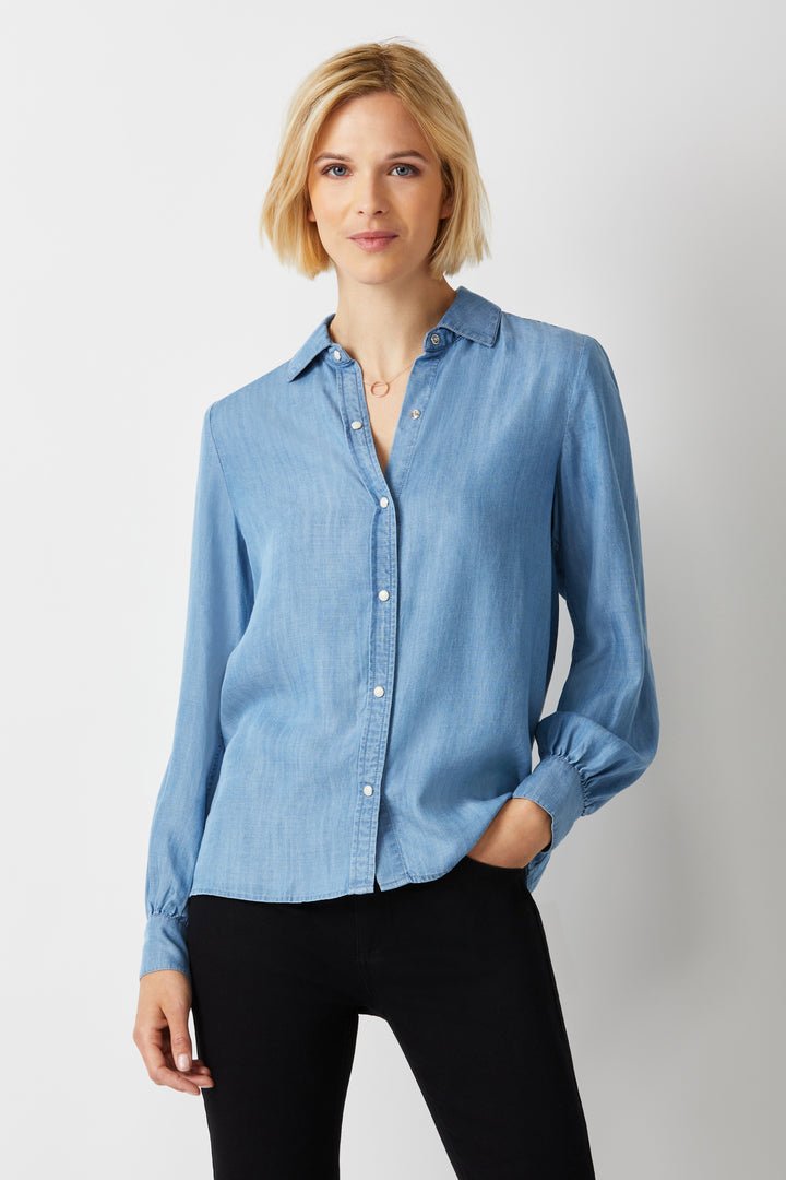 Ecru - McGraw Easy Shirt: Chambray - Shorely Chic Boutique