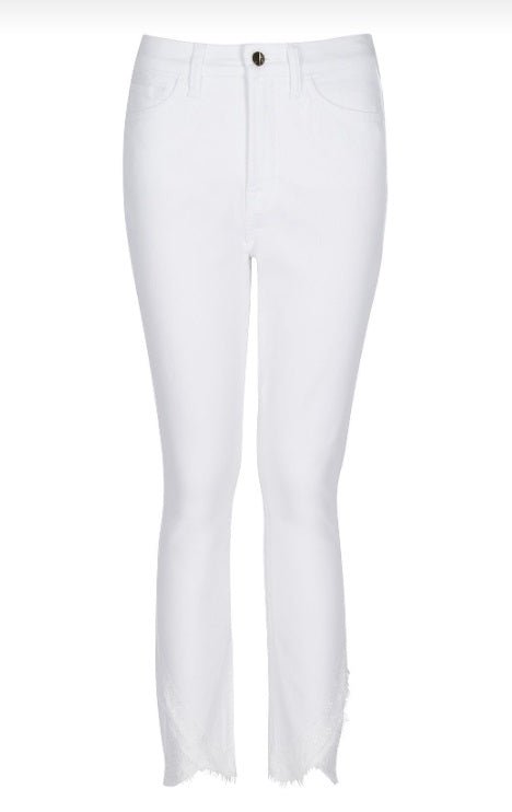 Jen7 - HW Ankle Skinny Scallop Lace Sculpting Jean: White - Shorely Chic Boutique