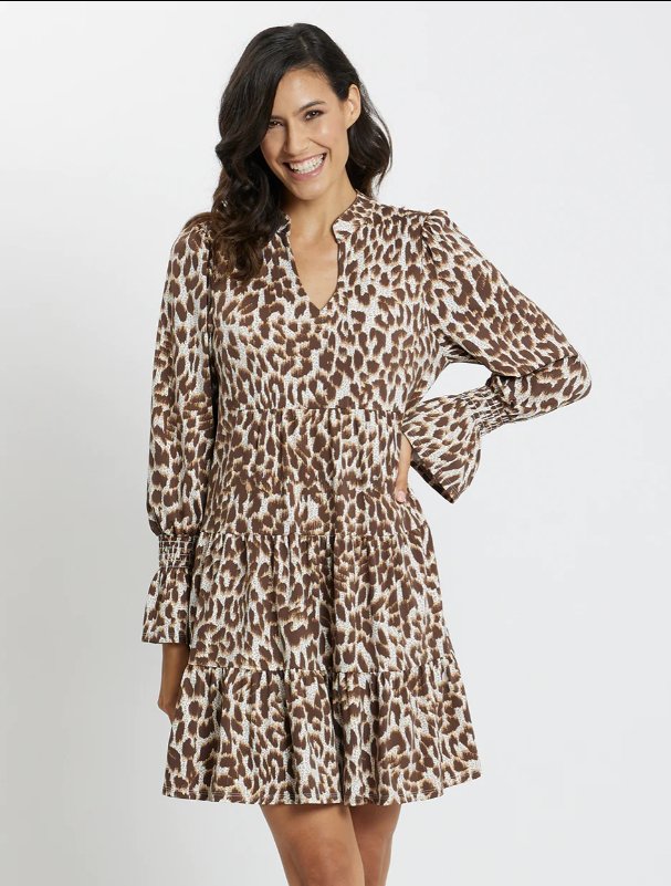 Jude Connally - Tammi Dress: Speckled Cheetah - Shorely Chic Boutique