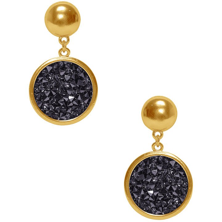 Karine Sultan -Louna Drop Earring: Gold/Black - Shorely Chic Boutique