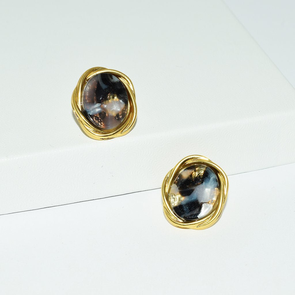Karine Sultan - Mellie Colorful Stud Earring: Gold - Shorely Chic Boutique