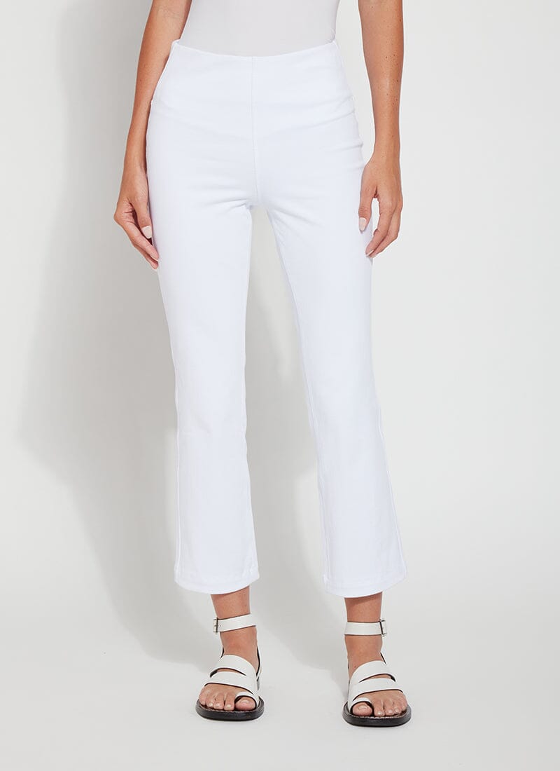 Lysse - Ankle Baby Bootcut Denim (27" Inseam): White - Shorely Chic Boutique