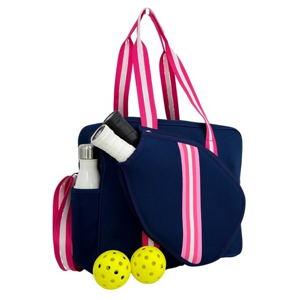 Queen of the Court - Navy and Pink Pickleball Bag - Shorely Chic Boutique