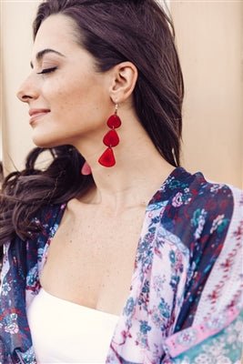 Tagua Bali Earrings - Rojo - Shorely Chic Boutique