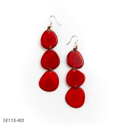 Tagua Bali Earrings - Rojo - Shorely Chic Boutique