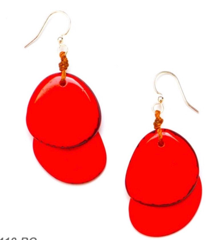 Tagua - Fiesta Earrings Red - Shorely Chic Boutique