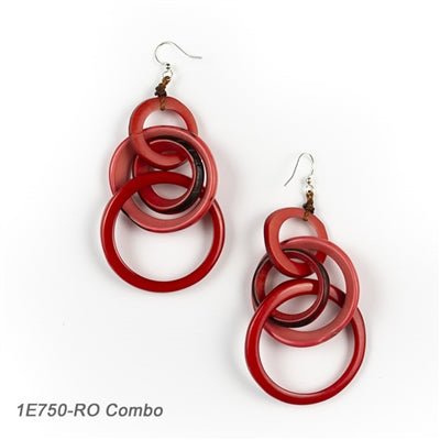 Tagua - Yazmine Earrings: Red Combo - Shorely Chic Boutique